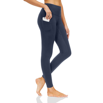 High-Waist Stretch Fitness Pants in Nude (Nine-point)