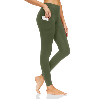 High-Waist Stretch Fitness Pants in Nude (Nine-point)